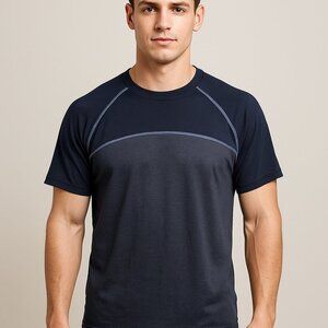 Zobha Athletic T-shirt Mens Medium Black Gray Tee Activewear Arm Pocket